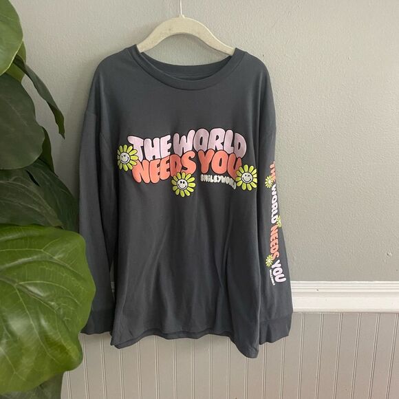 Girls Smiley World Long Sleeve Oversized T-Shirt Size Small 6-7 - Picture 2 of 8